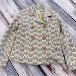 Fossil Vintage Y2K  Women's Wool Blend Insulated Gray Patterned Pea Coat Jacket Photo 1
