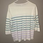 J.Jill  pastel striped cotton blend pullover sweater women’s size medium Photo 1
