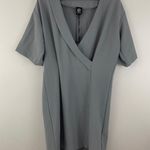 Bobeau Grey Surplice Faux Wrap Shift Dress NEW Photo 2