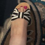 Kate Spade Black and White Striped Slide Sandals size 9M Photo 5