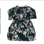 City Chic  Size 20 Cocktail Dress Teal Green Party Gold floral belted Cottagecore Photo 0