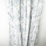 Storia  Daphne Blue White Floral High Slits Eyelet Detailing Maxi Dress Size 3XL Photo 11