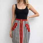 Y2K Moschino Cheap and Chic zip front skirt, black, ivory and red USA Sz 6 Photo 7