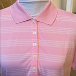 Nike Dry Fit Tour Performance Polo Pink White Golf Shirt Size Large Photo 1