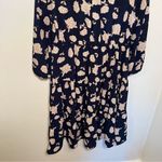 Monteau  V-Neck Cinched Mini Dress Navy Floral Photo 10