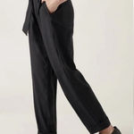 Athleta  cardiff pant waist‎ tie light weight in black womens size 10 Photo 0