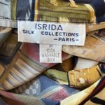 Isrida Silk Collection Vintage Bag Motif Print Button Up Shirt Size Medium Photo 4