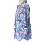 Lilly Pulitzer Cruiser Red Right Return Sailboat Button Up Shirt Size 10 Photo 3