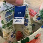 Old Navy Floral tie strap Tank sz 2x plus size flowers flowy smocked summer Photo 4