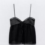 ZARA NWT COMBINATION SATIN SEMI SHEER CAMISOLE Photo 6