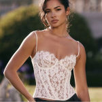House Of CB House‎ of CB ‘Mila’ Ivory Lace underwired woven corset NWOT size L Photo 1