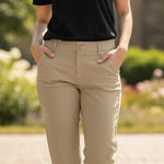 LOFT Outlet Women's Tan Straight Crop Pants Size 10 Stretch Casual Photo 0