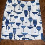 Talbots  White Skirt with Blue Drinking Glasses size 10 new with tags Photo 0