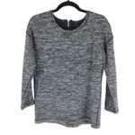 J.Crew  Womens Sweater Boxy Zipper 3/4 Sleeve Crew Neck Marled Gray Size S Photo 0
