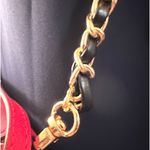 Adjustable Purse Chain Metal and Leather Strap Black Photo 3