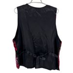 Koret Red Black Purple velvet gold metallic trim Women's 18 plus size vest VTG Photo 1