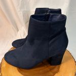 Allegra K  Women's Round Toe Side Zip Chunky Heel Ankle Boots Navy Blue Size‎ 10 Photo 4