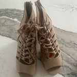 Rampage  9.5 Lace Up Ankle Boots Peep Toe Women’s Photo 1