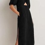 Boden Halterneck Cutout Column Dress Linen Black Size 10 Photo 0