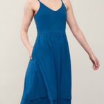 Athleta  Elation V-Neck Hybrid Dress Dark Lapis Blue Sz S Photo 0