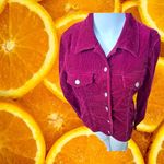 Geoffrey Beene Sport Women's Magenta Corduroy Button Up Jacket Size 8 Stretch Purple Photo 7