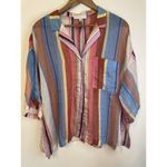 HYFVE  Women's Shirt Stripe‎ Me Up Button Up Multicolor Size L Sheer Oversize Photo 1