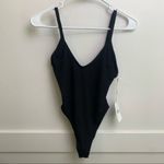 Good American NWT Black Always Fits Ribbed One-Piece Photo 4