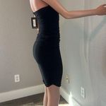 Pretty Little Thing  ELEGANT SLINKY RUSHED BLACK BODYCON DRESS SZ 12 NWT Photo 7