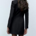 ZARA NWT  Pearl Button Blazer Dress in Black Small Photo 6