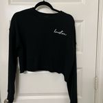 Black Cropped Long Sleeve Top Sweatshirt Houston Size M Size M Photo 5