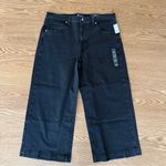 Gap High Rise Wide Leg Crop Jeans Womens 18/34R Black Baggy Boho Stretch New NWT Photo 2