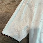 Anthropologie aldomartin contrast white tie front top medium eyelet Photo 4