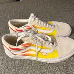Vans Old Skool Flame Custom Shoes Unisex Cream Yellow Red Fire Size 6.5 EUC Photo 0