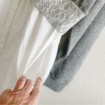 NEW Twinset Poplin Terry Knit Button Up Sweatshirt Dress Sz 44 EU / 14 US Gray Photo 9