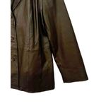 Hannah Womens Leather Jacket Size XL Brown Button Up Collar Lined Vented NWT Photo 4