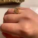 💥$2💥 Wide Gold Crystal Ring Photo 6