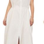 Vince  Linen Blend Tie Waist Shirt Dress Optic White 2X Photo 2