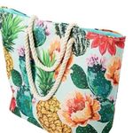 CACTUS, PINEAPPLES AND FLOWERS OH MY! LARGE TOTE BAG Photo 0