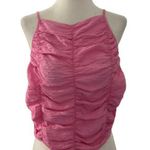 ZARA  Pink Ruched Crop Top Women's Size Large | 41-38 Photo 0