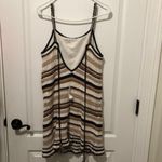 American Eagle Outfitters Womens Sleeveless Crochet Dress Striped Brown Small Photo 4