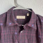 Burberry  Purple Plaid Logo Embroidered Long Sleeve Photo 1
