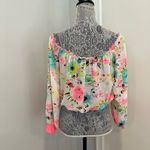 Women’s Sz: M Unique 21 Bright Colorful Floral Off The Shoulder Sheer Blouse. Pink Size M Photo 1