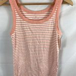 Caslon New Melody Ribbed Scoop Neck Tank Top in Pink White Stripe Small Photo 0