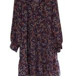 Time and Tru XXL Blue Pink Floral Tiered V Neck Babydoll Dress Long Sleeve Fall Photo 0