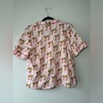 Bouffants & Broken Hearts Pink Animal Leopard Red Stilettos Print PJ Top Sz Med Photo 7