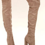Steve Madden  Taupe Over-The-Knee Block Heel Suede-Look Boots Size 7.5 Photo 0