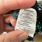 Speedo  Blue & Green Spotted One Piece Swimsuit Womens 12 Modest Swim Vacation Photo 3