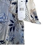 AB Studio  Blouse Womens Size XXL Blue White Short‎ Sleeve Eyelet Tie New Photo 6