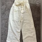 NWOT Linen Cream Wide Legged Paper Bag Pants White Size undefined Photo 0