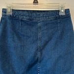 Free People Women's Blue Notched Front Wrap Button Denim Mini Skirt Sz 6 Photo 8